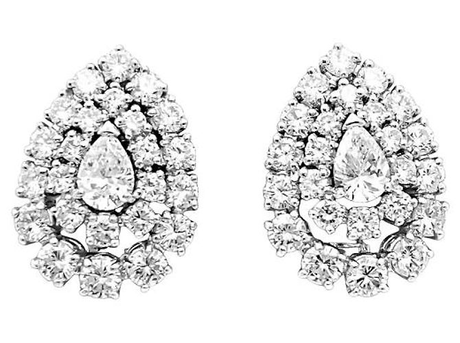 Orecchini Boucheron in platino e diamanti. - vista 2
