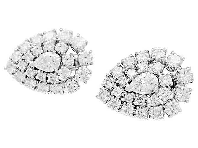Orecchini Boucheron in platino e diamanti. - vista 3