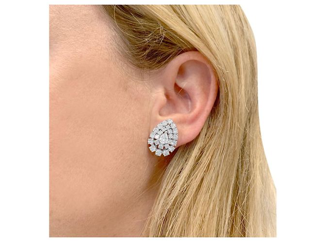 Orecchini Boucheron in platino e diamanti. - vista 6