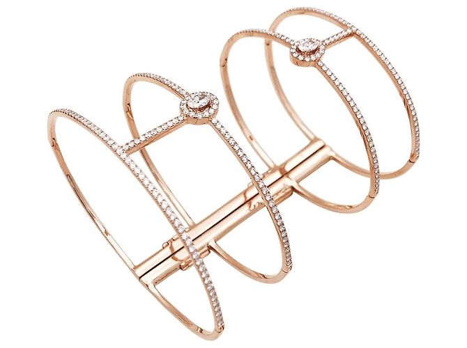 Bracciale Messika, "Glam'Azone", oro rosa, diamanti. - vista 2