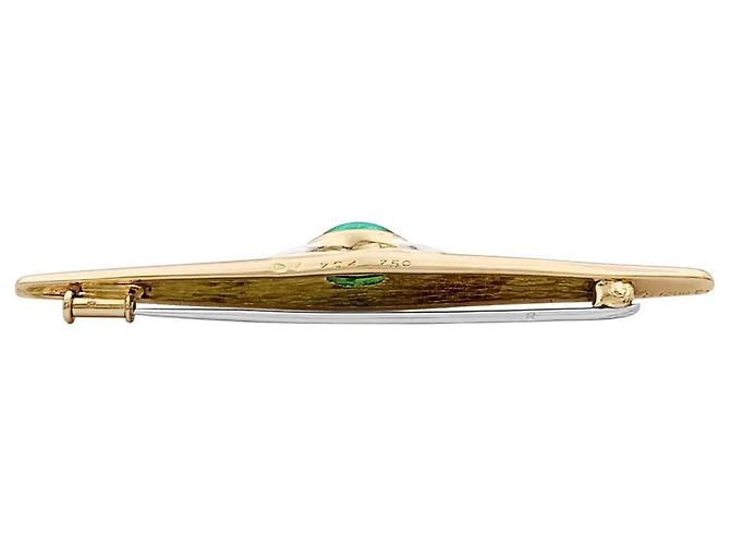 Spilla Van Cleef & Arpels, oro giallo, platino, crisoprasio a cabochon e diamanti. - vista 4