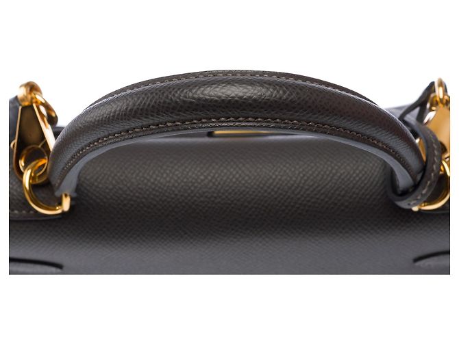 Hermès Borsa HERMES Kelly 25 in Pelle Grigia - 103628 Grigio - vista 10