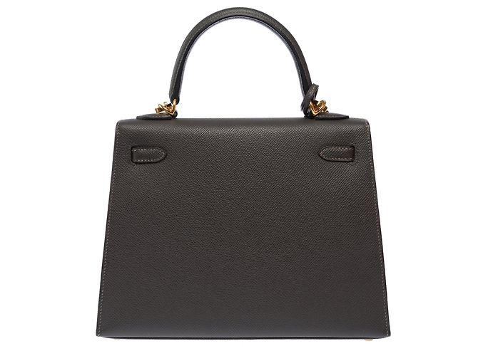 Hermès Borsa HERMES Kelly 25 in Pelle Grigia - 103628 Grigio - vista 4
