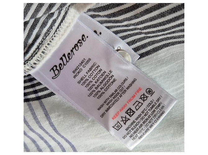 Bellerose Iroko Oversize Baumwollbluse Kariert - Weiß/Blau/Schwarz - Ansicht 7