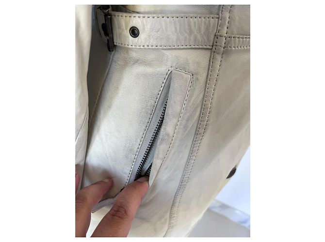 Oakwood Chaqueta de cuero blanco - vista 3