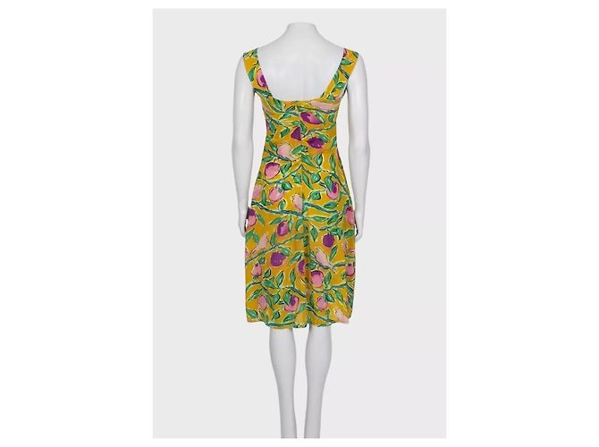 Vestido de seda estampado amarillo Dolce & Gabbana NWOT - Talla S Sem estrenar - vista 3