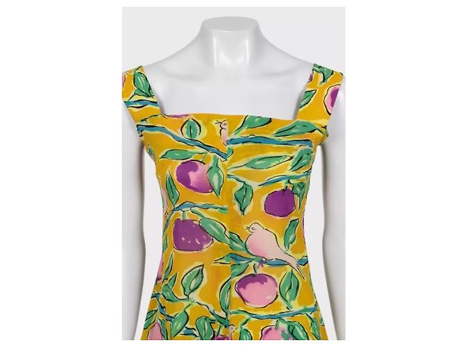 Vestido de seda estampado amarillo Dolce & Gabbana NWOT - Talla S Sem estrenar - vista 4