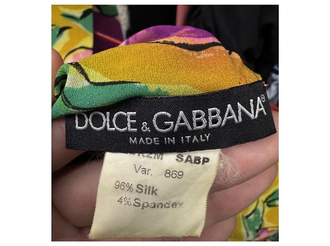 Vestido de seda estampado amarillo Dolce & Gabbana NWOT - Talla S Sem estrenar - vista 5