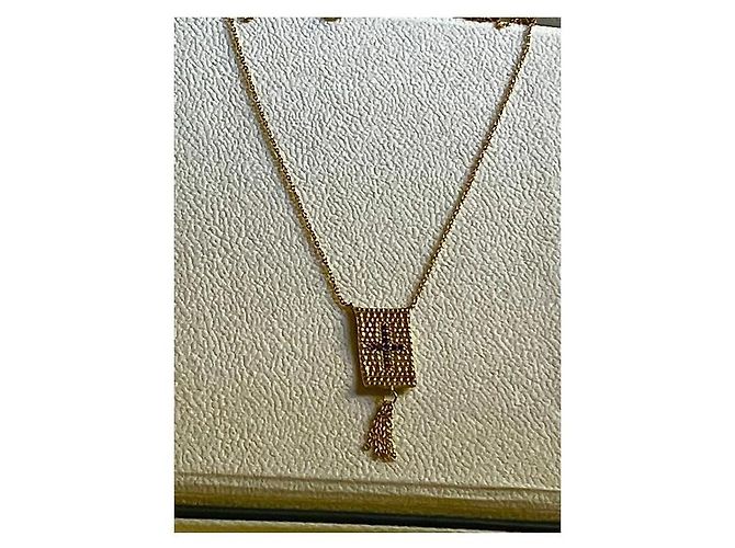 Autre Marque Collana Placcata Oro con Pendente a Croce e Zirconi Blu D'oro - vista 2