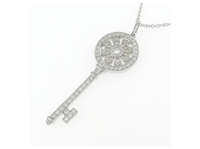 Tiffany & Co Colar Tiffany Petal Key em platina e diamantes Prata - vista 3