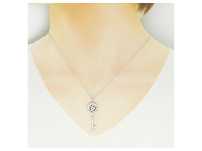 Tiffany & Co Colar Tiffany Petal Key em platina e diamantes Prata - vista 6