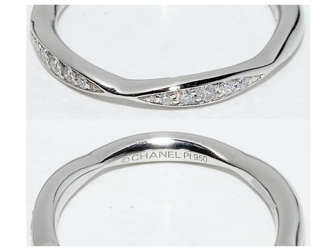 Timeless Chanel Camelia Pt950 Diamond Ring Size 8 Silber - Ansicht 5
