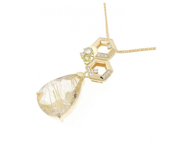 Autre Marque Collana in quarzo rutilato Au750 D'oro - vista 3
