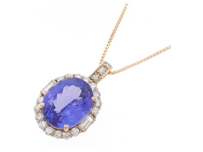 Autre Marque Collana in Tanzanite e Diamanti Au750 Rosa - vista 3