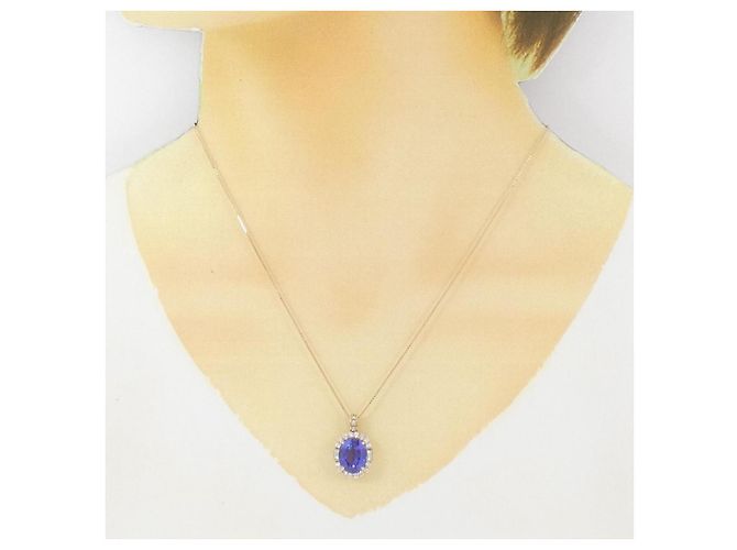 Autre Marque Collana in Tanzanite e Diamanti Au750 Rosa - vista 6