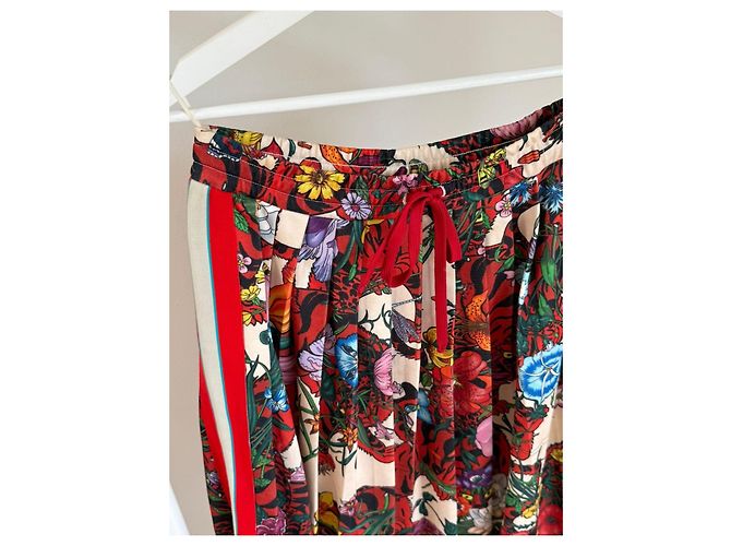 Falda midi plisada Gucci estampado floral Rosa Blanco Roja Azul Verde Amarillo - vista 11
