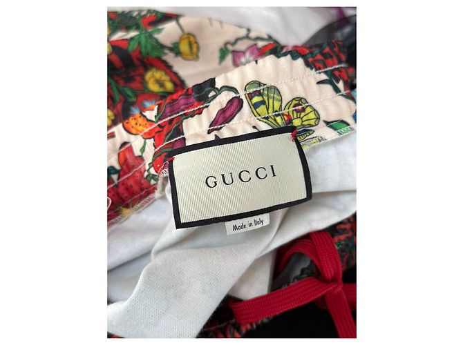 Falda midi plisada Gucci estampado floral Rosa Blanco Roja Azul Verde Amarillo - vista 12