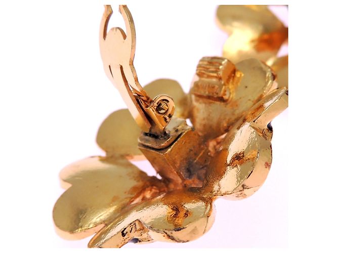 Chanel Black and Gold Clip Earrings Golden - view 6