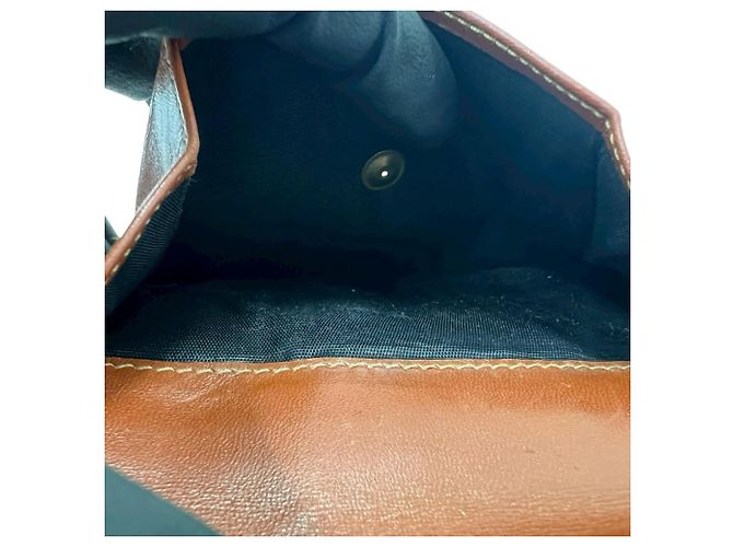 Fendi Vintage Pecan Pattern Leather Bi-fold Wallet Brown Black Khaki - view 10