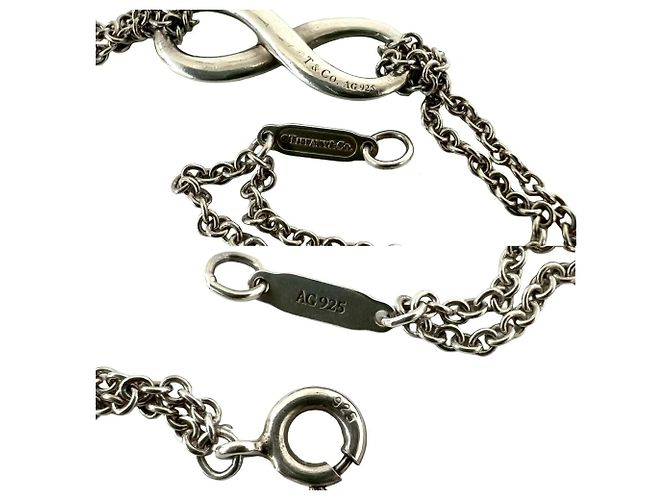 Tiffany & Co Bracciale Tiffany Infinity Double Chain Argento Verde - vista 3
