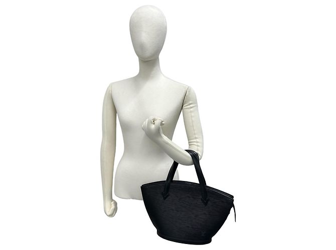 Borsa Louis Vuitton Vintage Saint Jacques in pelle Epi Nero - vista 2