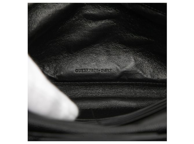 Portafoglio a catena a bustina con monogramma chevron in pelle grain de poudre nera Saint Laurent - vista 6