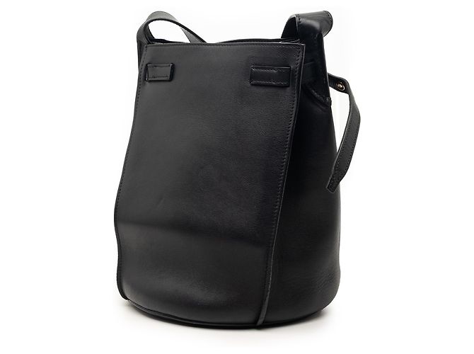 Céline Celine Borsa a secchiello Nano Black in pelle Big Bag Crossbody Nero - vista 2