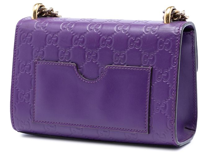 Padlock Gucci Borsa a tracolla piccola Guccissima con lucchetto viola Porpora Viola scuro - vista 2