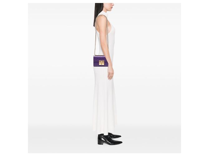 Padlock Gucci Borsa a tracolla piccola Guccissima con lucchetto viola Porpora Viola scuro - vista 5