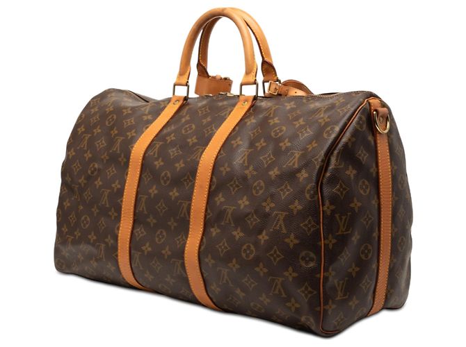 Louis Vuitton Marrone Monogram Keepall Bandouliere 50 - vista 2