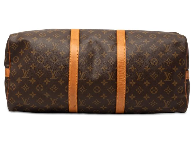 Louis Vuitton Marrone Monogram Keepall Bandouliere 50 - vista 3