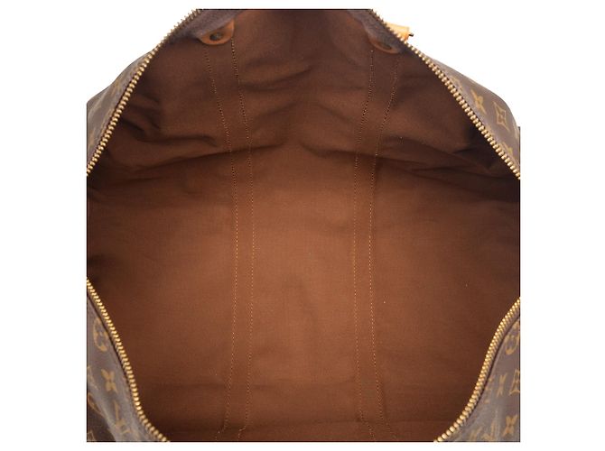 Louis Vuitton Marrone Monogram Keepall Bandouliere 50 - vista 4
