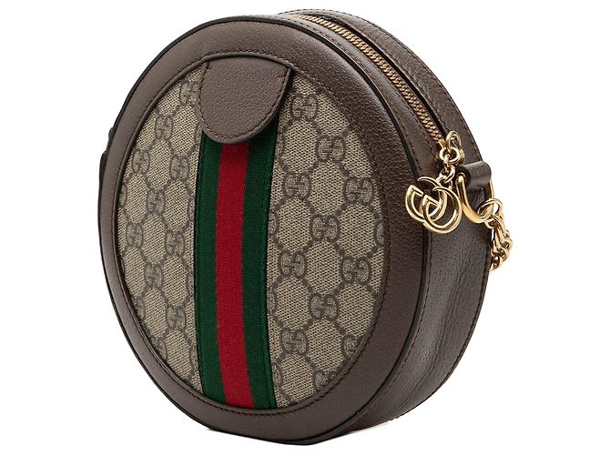Gucci Beige Mini GG Supreme Web Ophidia Borsa a tracolla rotonda - vista 2