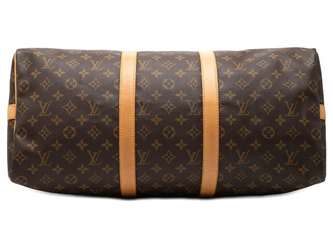 Louis Vuitton Marrone Monogram Keepall Bandouliere 50 - vista 3