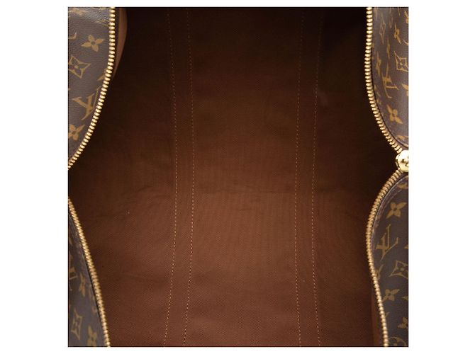 Louis Vuitton Marrone Monogram Keepall Bandouliere 50 - vista 4