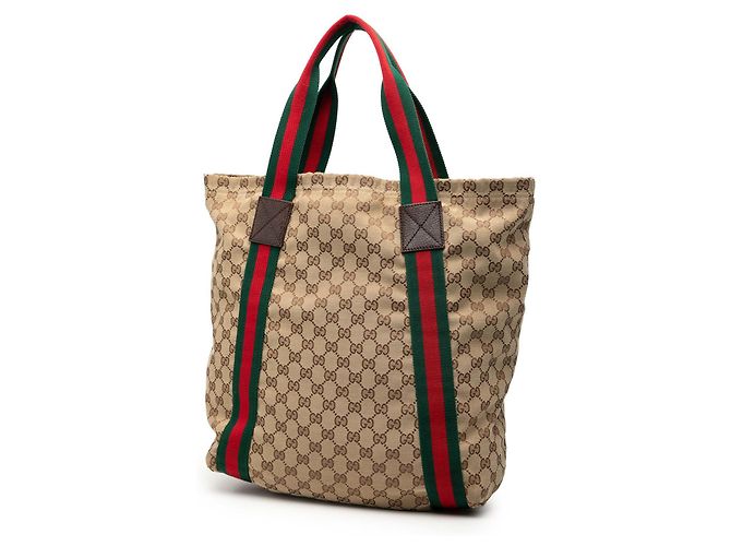 Gucci Beige GG Canvas Web Tote - Ansicht 2