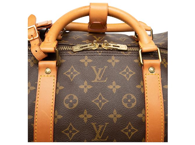 Louis Vuitton Marrone Monogram Keepall Bandouliere 60 - vista 7