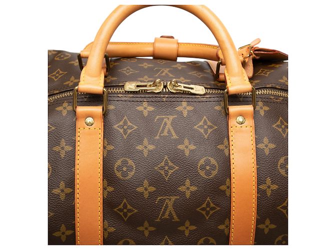 Louis Vuitton Marrone Monogram Keepall Bandouliere 60 - vista 8