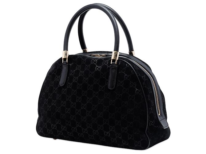 Borsa Dome Gucci Black GG Suede Web Nero - vista 2