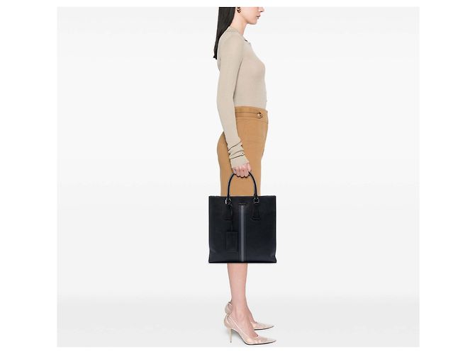 Prada Black Saffiano Lux Tote Schwarz - Ansicht 6