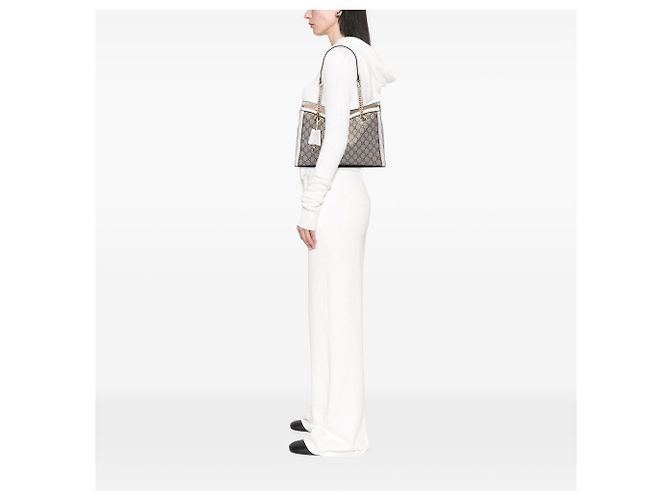 Padlock Tote Gucci Beige Medium GG Supreme con lucchetto - vista 6