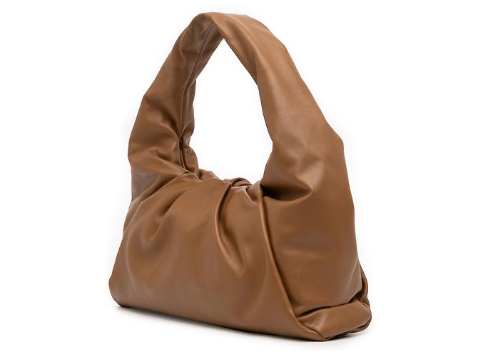 Bottega Veneta Shoulder Pouch in agnello marrone - vista 2