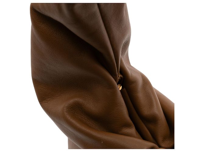 Bottega Veneta Shoulder Pouch in agnello marrone - vista 9