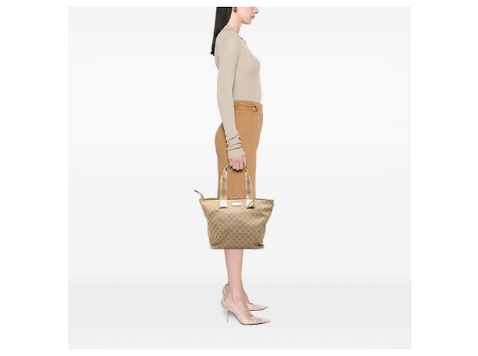 Gucci Beige GG Canvas Web Tote - Ansicht 7