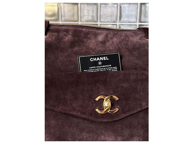 Chanel Borsa da viaggio Extra Large scamosciato marrone Cioccolato - vista 10