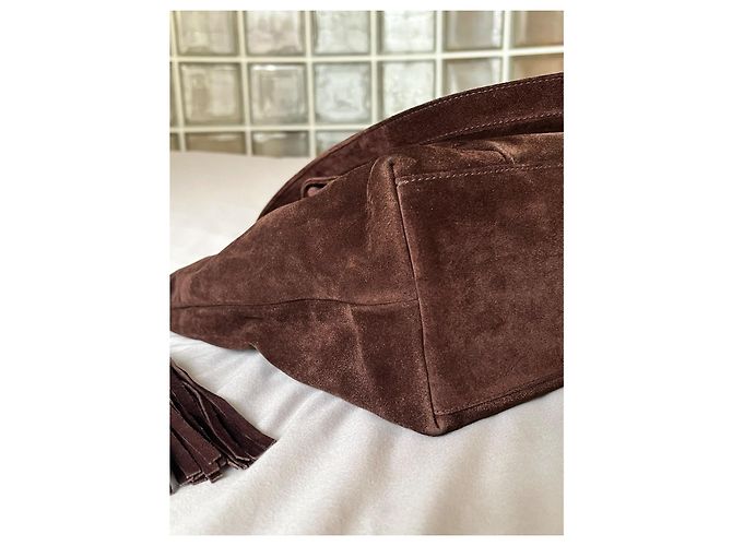Chanel Borsa da viaggio Extra Large scamosciato marrone Cioccolato - vista 2