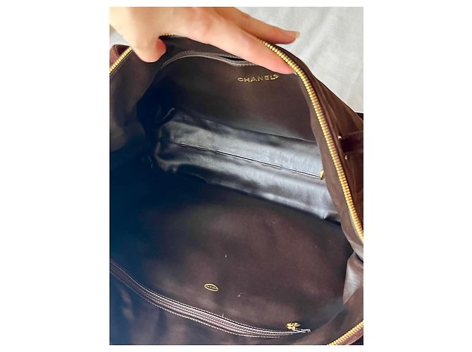 Chanel Borsa da viaggio Extra Large scamosciato marrone Cioccolato - vista 4
