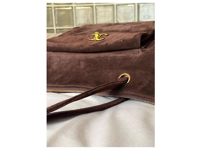 Chanel Borsa da viaggio Extra Large scamosciato marrone Cioccolato - vista 5