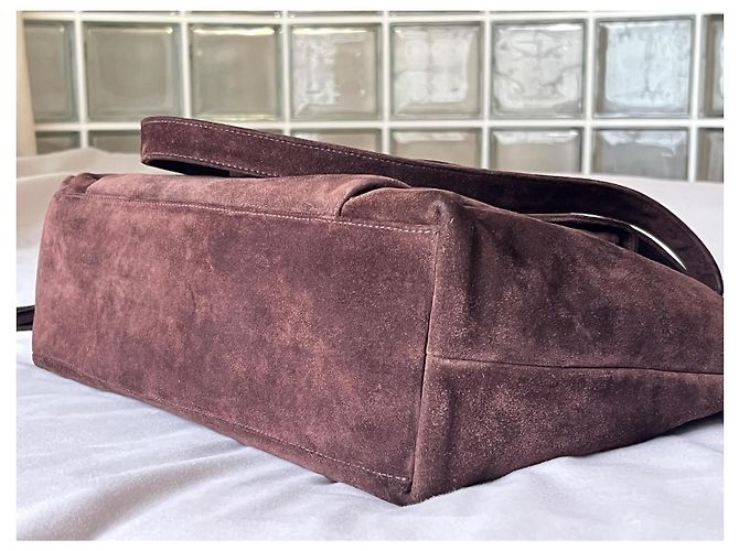 Chanel Borsa da viaggio Extra Large scamosciato marrone Cioccolato - vista 7