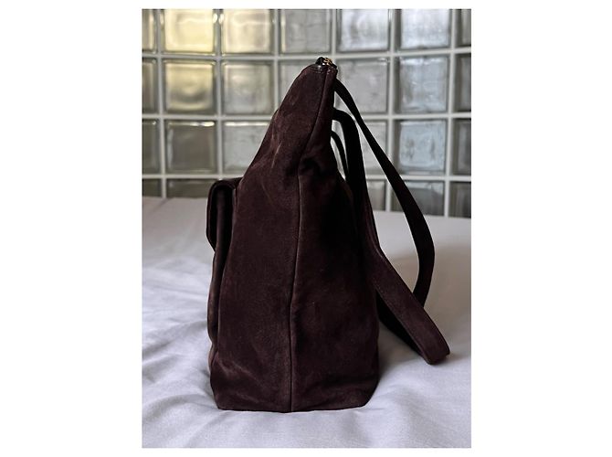 Chanel Borsa da viaggio Extra Large scamosciato marrone Cioccolato - vista 8